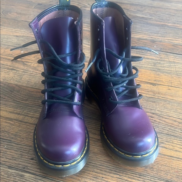 Dr. Martens Dark Purple Lace-Up Boots - Picture 1 of 7